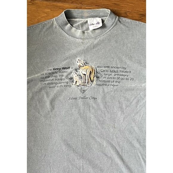 Vintage 90s Gray Wolf Dallas Alice Brand Tee Single Stitch Xl Made On Earth - Picture 1 of 7